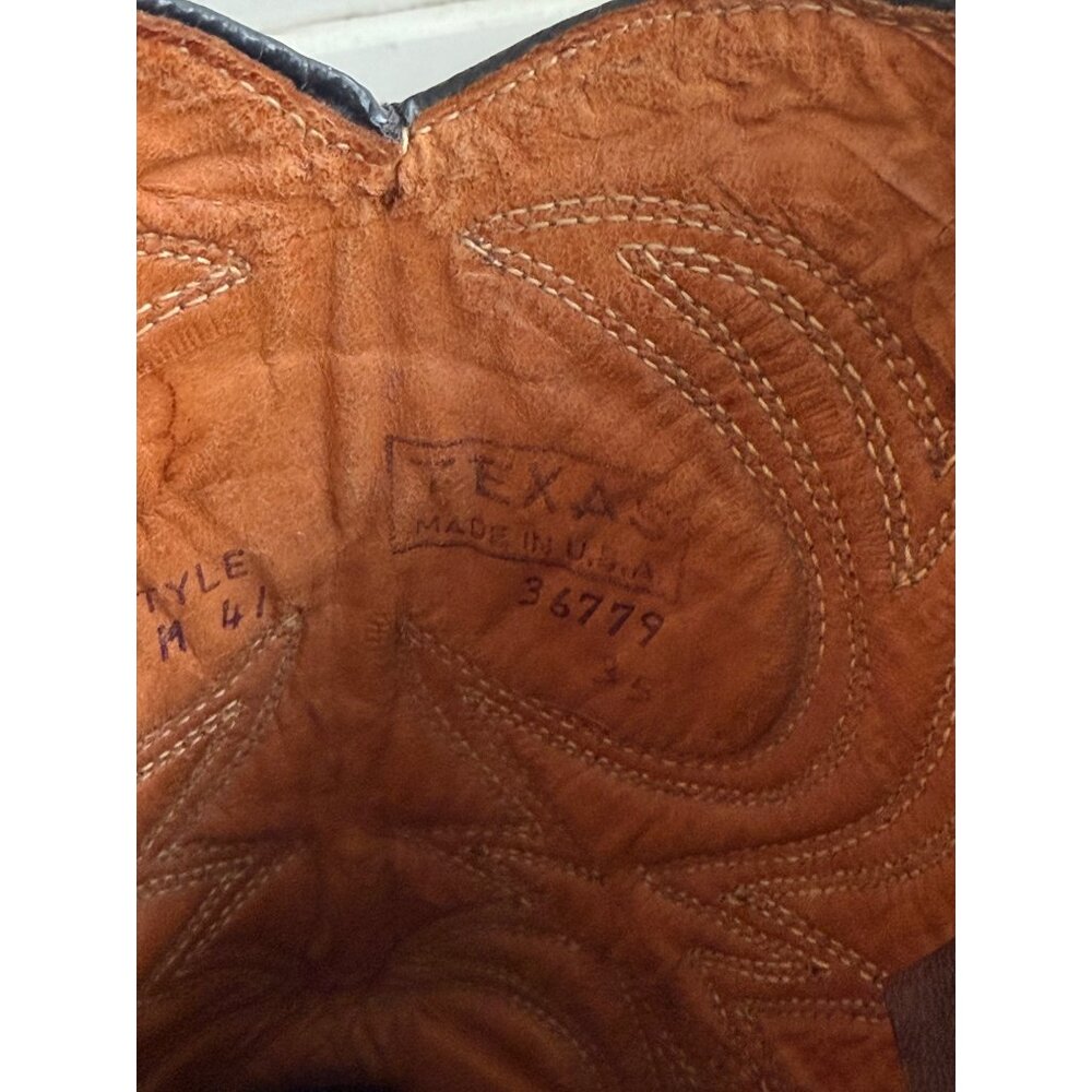 Vintage 80's Texas Brand Mens Western Boot Size 10D Leather - Picture 8 of 16
